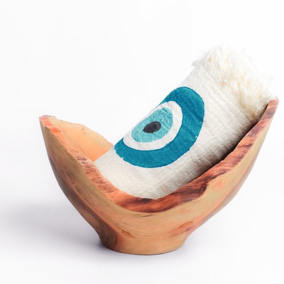 ICONIUM Luxury evil eye printed, muslin Peshtemal for women - Picture 2 of 7